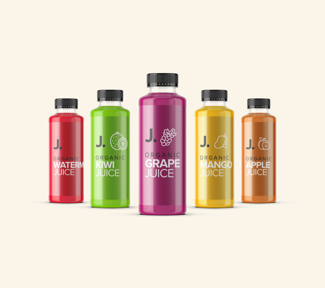Juice Bottle Label with Lemon Design